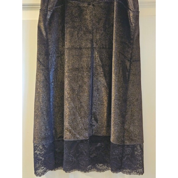 Adore Me Lingerie Top Velvet Black & Gold Size Medium Tank Top Lace Soft Sexy - Picture 6 of 7